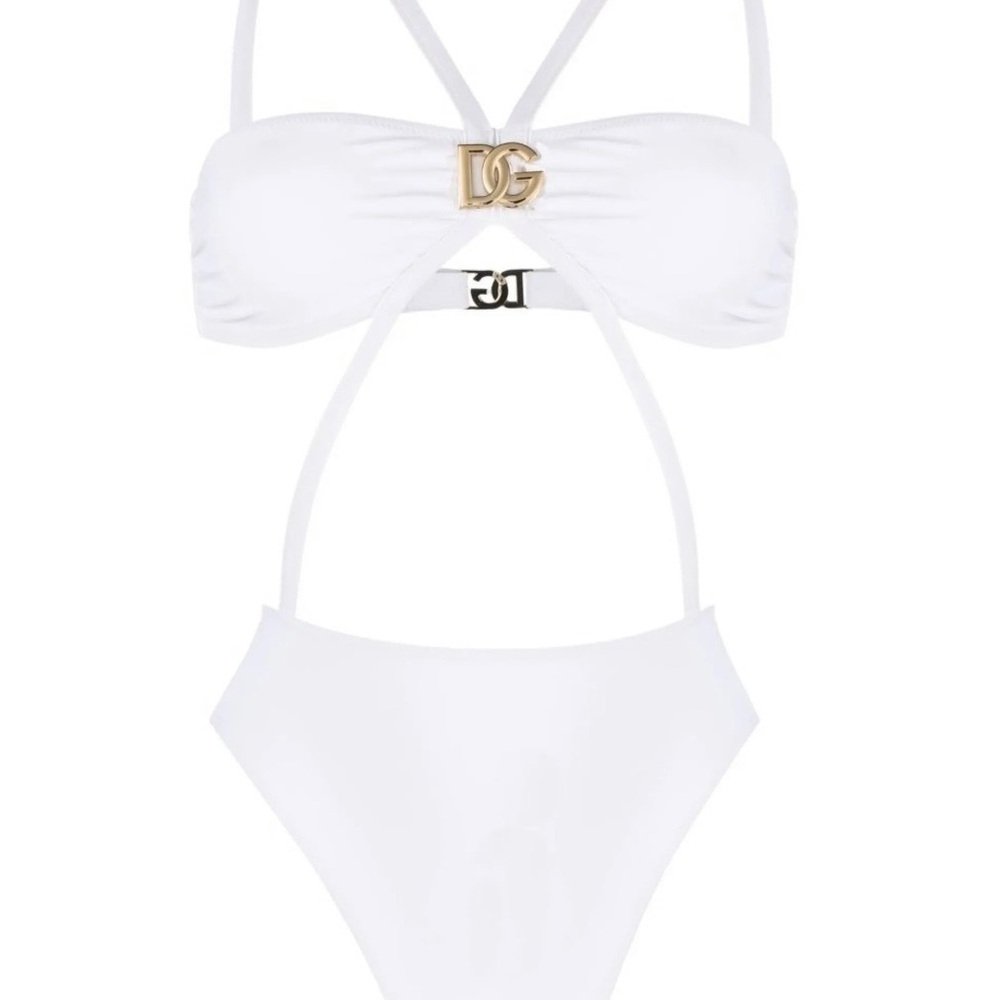 Dolce & Gabbana Logo-Plaque One-Piece Swimsuit XS – Luxury Designer Swimwear